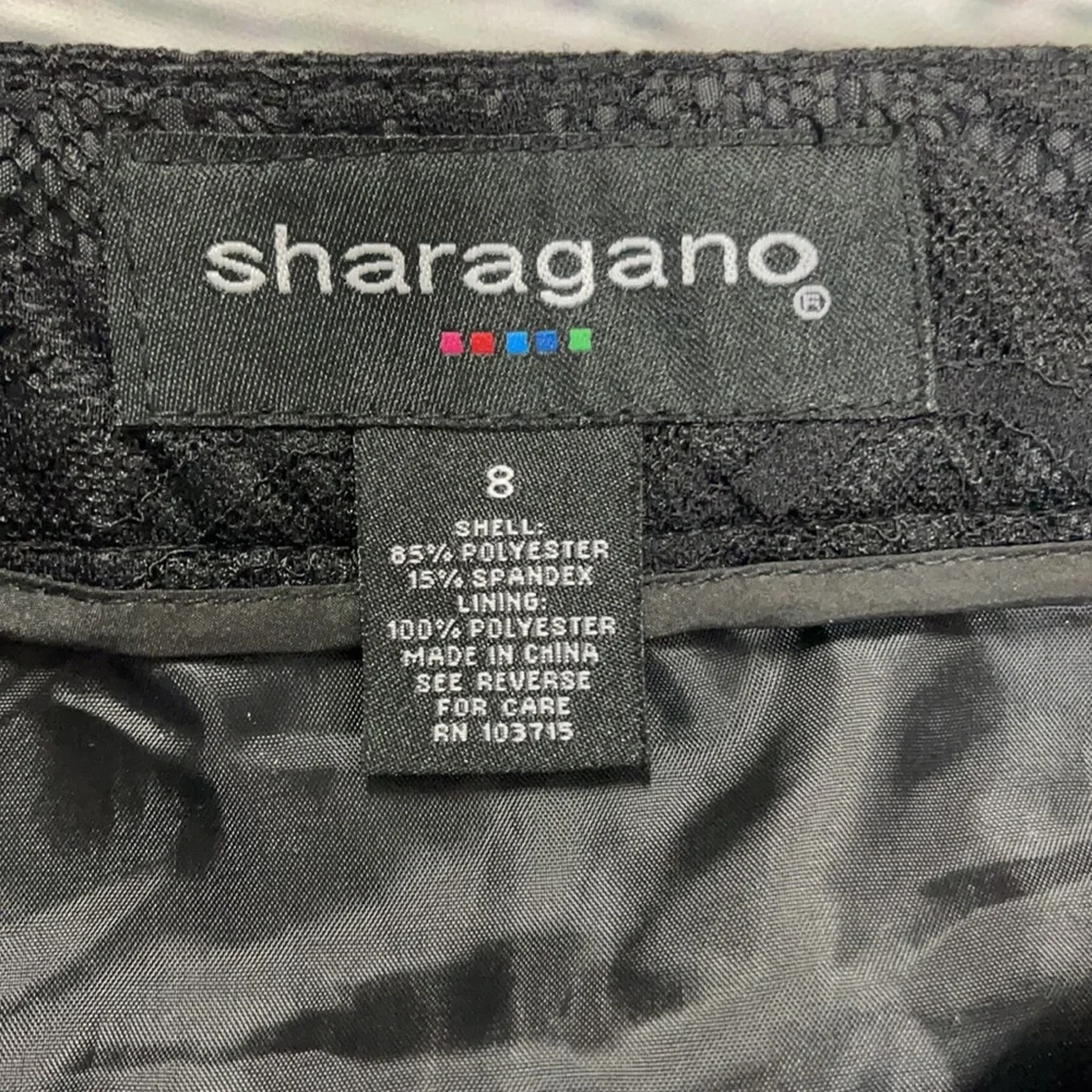 Sharagano Black Lace Tiered Skirt-8